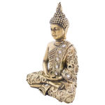 Buda Dourado em Posição Dhyana Mudra 24cm