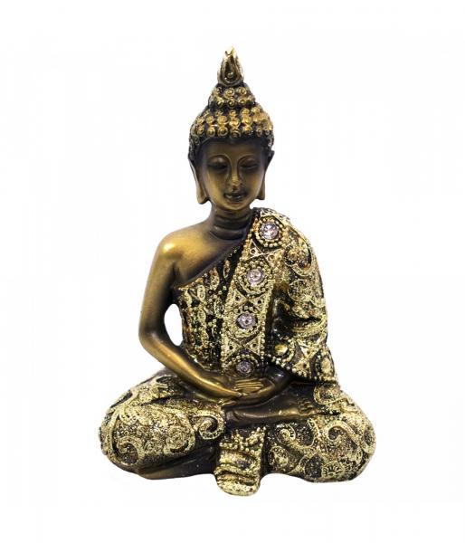 Buda Dourado Posição Dhyana Mudra 13cm - Qmh219887-20-e F1c - Tasco