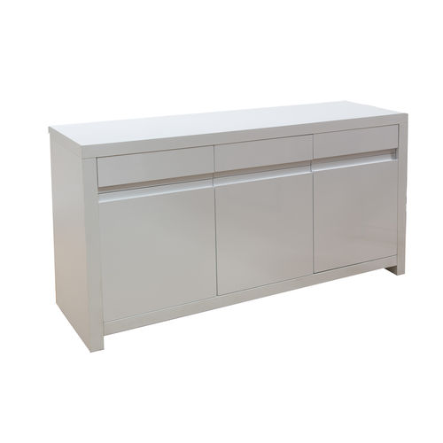 Buffet 3 Portas 3 Gavetas Veneza 1,40x0x75x0x40h Gmm Branco Brilhante