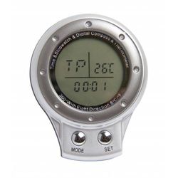 Bússola Digital 4 em 1: + Relógio Cronômetro e Termômetro