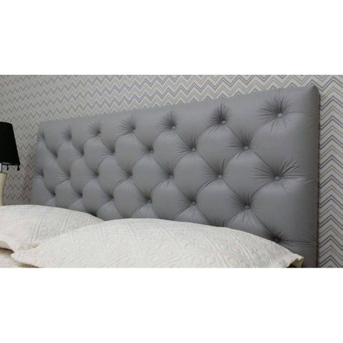 Tudo sobre 'Cabeceira Cama Box Queen Capitone Corino Cinza Almofadada 160 X 60 Rbl'