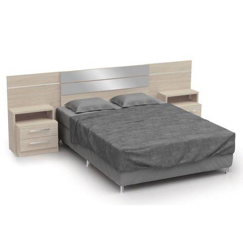 Cabeceira Casal Cama Box Normal/queen B290 com Criado Mudo Amêndoa - Kappesberg