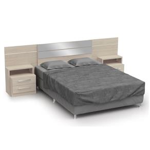 Cabeceira Casal Cama Box Normal/Queen B290 com Criado Mudo Amêndoa - Kappesberg