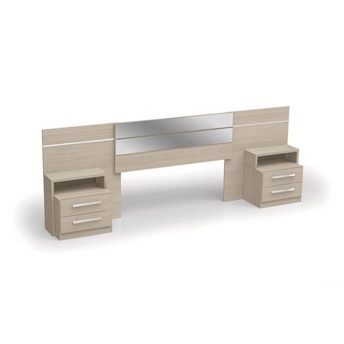 Cabeceira Flex com Criado Mudo - Fosco- B290 - Kappesberg - Amendoa