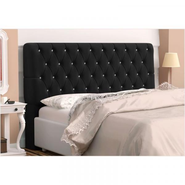 Cabeceira Lady com Botões em Strass para Cama Box Queen Size 186 Cm - Bremol