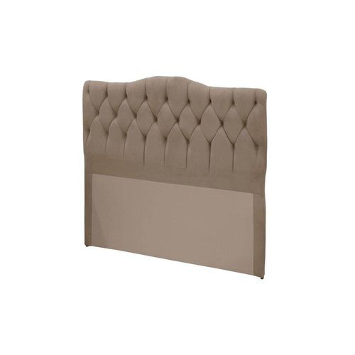 Cabeceira Luxury Suede Casal 1,40m - Marrom Taupe 0030