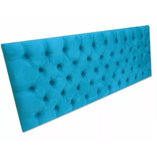 Cabeceira Painel Roma Queen 160x60 Suede Azul Turquesa