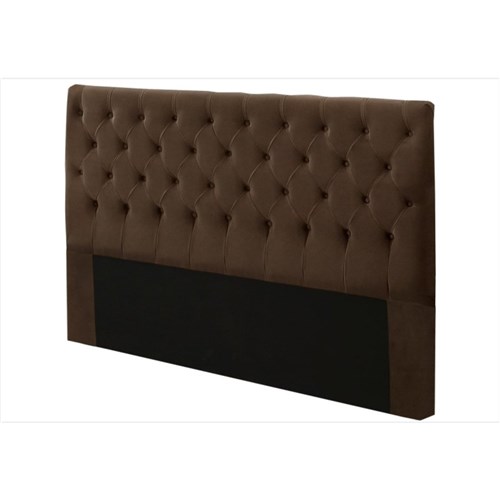 Cabeceira para Cama Box Casal 160Cm Queen Cristal Suede Chocolate - Js Móveis