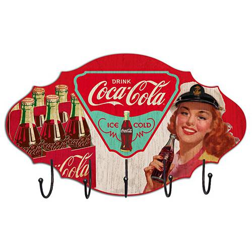 Tudo sobre 'Cabideiro de Parede Coca-Cola MDF 6-Pack Sign Brown Lady Colorido - Urban'