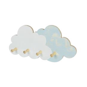 Cabideiro Infantil Nuvem Branco e Azul - Casatema