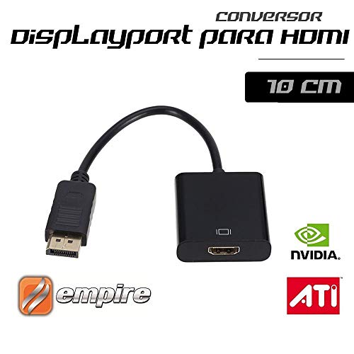 Cabo Adaptador Conversor DisplayPort para HDMI - 15cm (DisplayPort M X HDMI F)