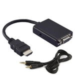 Cabo Adaptador de Vídeo - HDMI > VGA - (c/ áudio) - Preto - MD9 - 7108