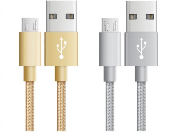 Tudo sobre 'Cabo Carregador Micro USB Easy Mobile 2m Dourado - e 1 Cabo Carregador Micro USB 1m Prata'