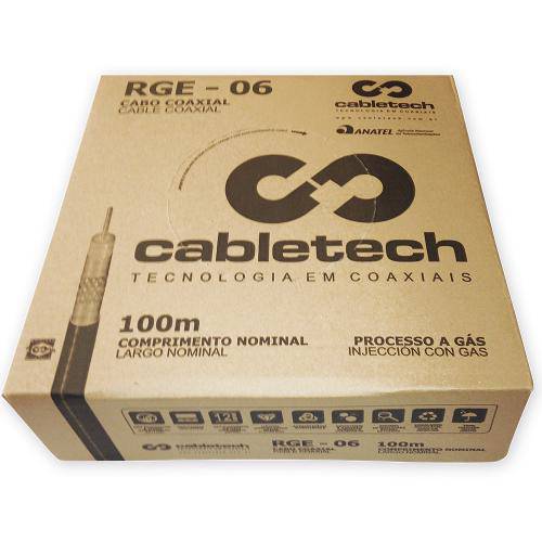 Cabo Coaxial Cabletech Rge-06 60% Branco - 100 Metros