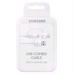 Cabo Combo com 2 Saidas Usb-C e Micro Usb Branco Samsung