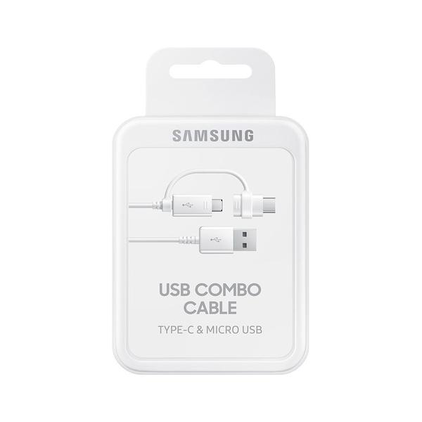 Cabo Combo com 2 Saidas Usb-C e Micro Usb Branco Samsung