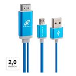 Cabo Conversor Hdmi 1.4 para Micro Usb e Usb Função Mhl