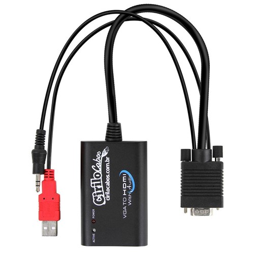 Tudo sobre 'Cabo Conversor VGA para HDMI com Áudio USB'