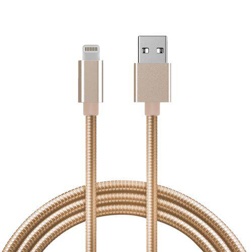 Cabo de Dados Hrebos Usb em Metal para Iphone Ipad 1 Metro - Dourado