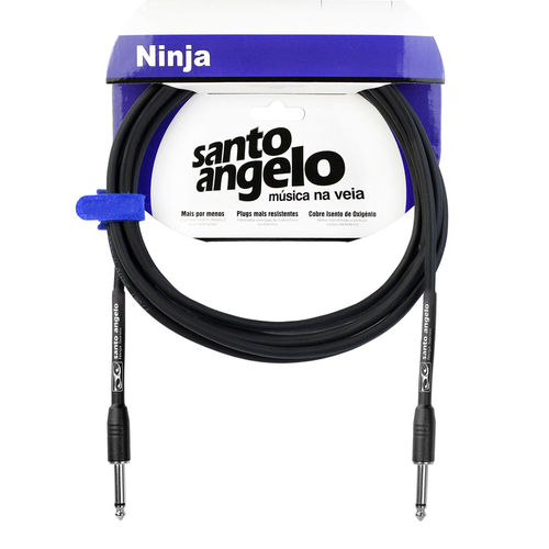 Cabo de Instrumentos e Interligações de Equipamentos Ninja Guitar P10 X P10 25ft 7.62 Metros,bitola 0,20mm²/24awg - Santo Angelo