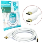 Cabo Displayport Info - Displayport + Displayport 1.2 - Branco - 2m