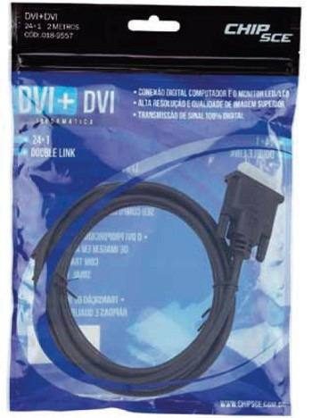 Cabo DVI X DVI 24+1 Double Link Plug Ouro 10 Metros - Chipsce