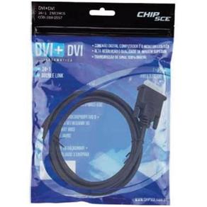 Cabo DVI X DVI 24+1 Double Link Plug Ouro 3 Metros Chipsce