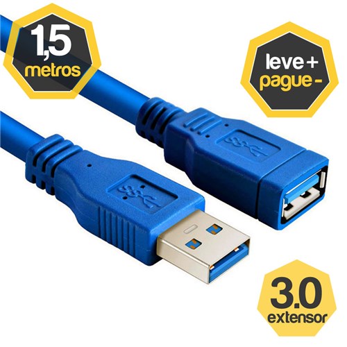 Cabo Extensor USB 3.0 de 1,50 Metros