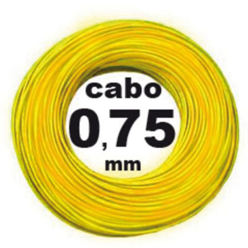 Cabo Flexível 0,75mm Amarelo Rolo com 100 Metros