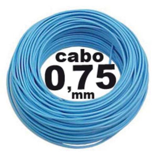 Cabo Flexível 0,75mm Azul Rolo com 100 Metros