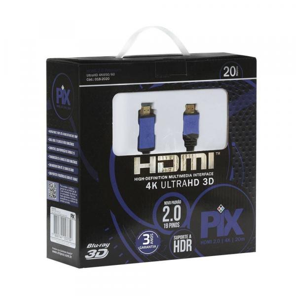 Cabo HDMI 2.0 4K HDR 19 Pinos 20MT PIX