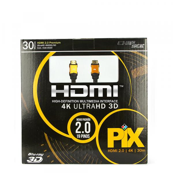 Cabo HDMI 2.0 - 4K, Ultra HD, 3D, 19 Pinos - 30 Metros - Chip Sce