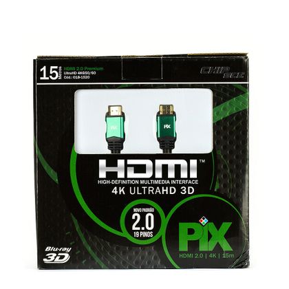 Cabo HDMI 2.0 - 4K, Ultra HD, 3D, 19 Pinos - 15 Metros