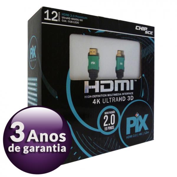 Cabo Hdmi 2.0 Premium 4k Ultra Hd 3d Chip Sce 12 Metros 018-1220