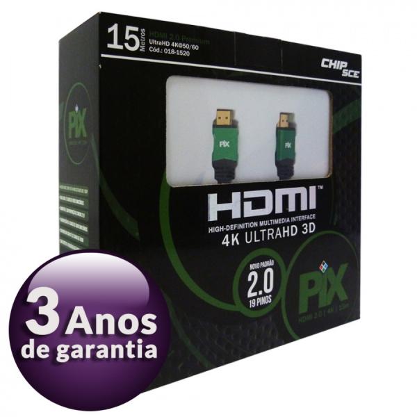 Cabo Hdmi 2.0 Premium 4k Ultra Hd 3d Chip Sce 15 Metros 018-1520