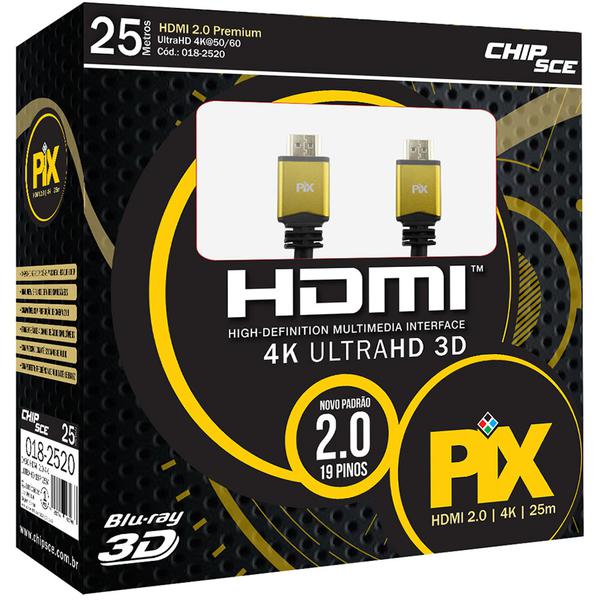 Cabo HDMI 2.0 Premium UltraHD 25 Metros - 4606 - Chip Sce