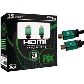 Cabo HDMI 2.0 Ultra HD 4K 3D 15 Metros