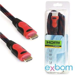 Cabo HDMI 1.8m Versão 1.4 com Malha de Nylon e Filtro OD6.8 Blindado Exbom CBX-H18CM