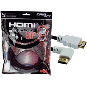 Cabo HDMI 4K Ultra HD 1.4 Ethernet Plug 90 Graus 5 Metros - Chipsce
