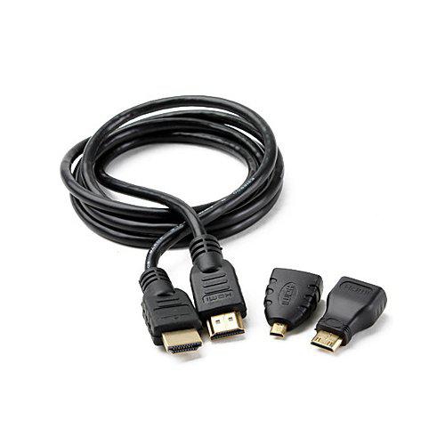 Cabo HDMI 3 em 1 com Adaptadores Mini HDMI e Micro HDMI - Ukimix