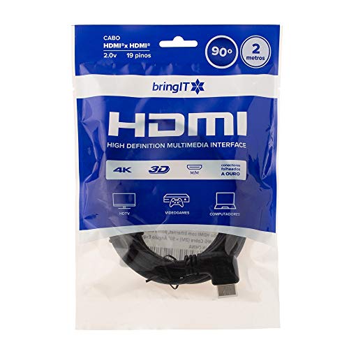 Cabo HDMI 2 M 90º V2.0 4K UltraHD 3D