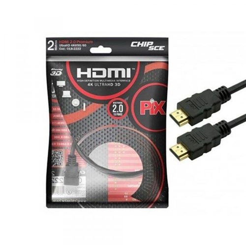 Cabo HDMI PIX 2.0 4K HDR 19 Pinos 2MT