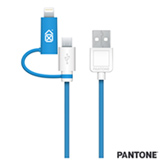 Tudo sobre 'Cabo Lightning + Micro USB PVC 2m Azul Pantone - PACAB2UL1'