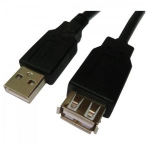 Cabo USB2.0 a Macho + a Fêmea 3 Metros Preto Plus Cable