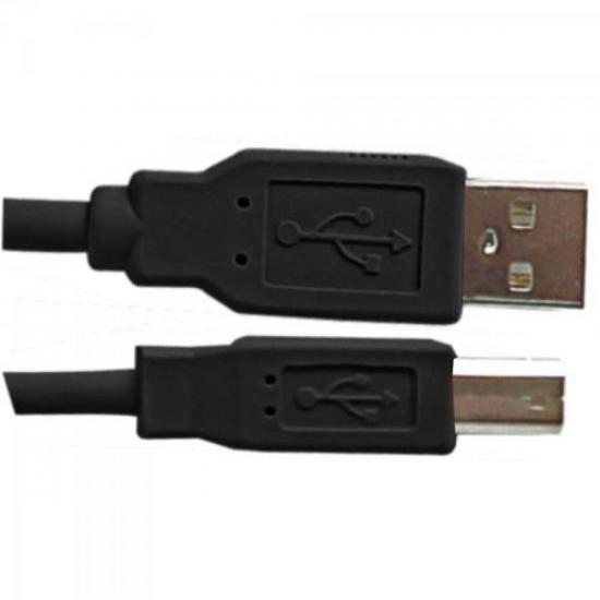Cabo USB 2.0 a Macho + B Macho 1,8 Metros Preto PLUS CABLE - 199