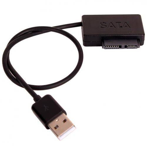 Cabo USB 2.0 para Drive Óptico Mini Sata de CD/DVD de Notebook
