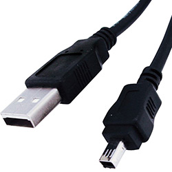 Cabo USB AM/Mini USB 4 Pinos P/ Câmera Digital 1,5m - Cia do Software