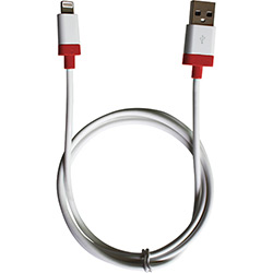 Cabo USB Driftin Lightning Premium 1m Branco e Vermelho