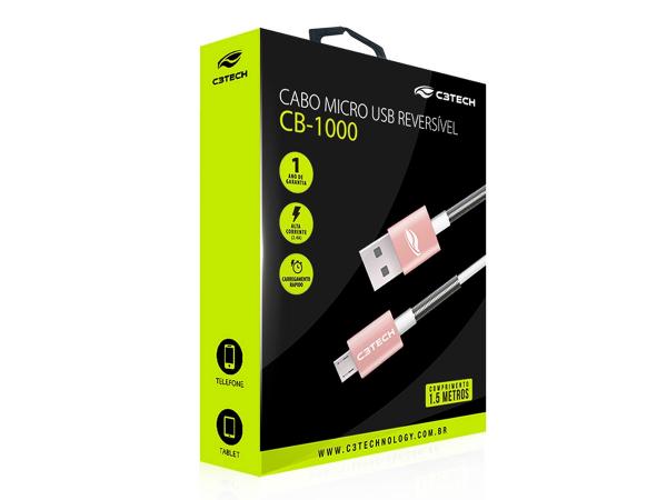 Cabo USB-Micro USB C3Tech 1,5M CB-1000PK