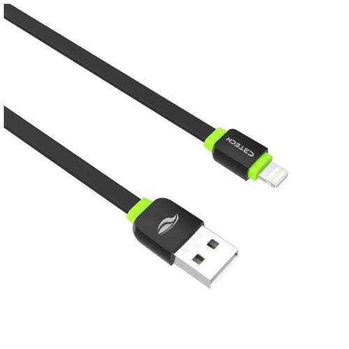 Cabo USB X Lightning 1.0M - Preto/Verde - CB-110BK - C3Tech